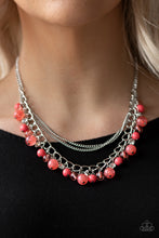 Load image into Gallery viewer, Paparazzi Wait and SEA - Orange / Coral - Necklace and matching Earrings - $5 Jewelry With Ashley Swint