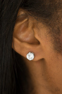Paparazzi Just In TIMELESS - White Earring - $5 Jewelry with Ashley Swint
