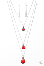 Load image into Gallery viewer, Paparazzi Mountain Tears - Red Teardrops - Necklace and matching Earrings - $5 Jewelry With Ashley Swint