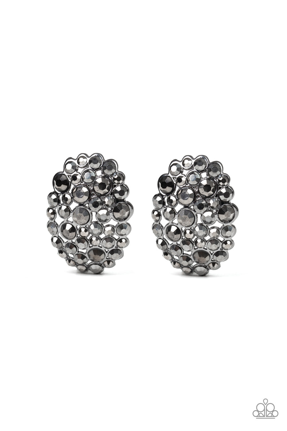 Paparazzi Daring Dazzle - Black - Hematite Rhinestones - Post Earrings - $5 Jewelry with Ashley Swint