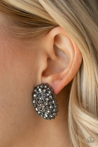 Paparazzi Daring Dazzle - Black - Hematite Rhinestones - Post Earrings - $5 Jewelry with Ashley Swint
