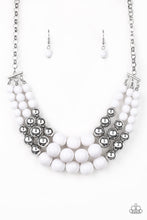 Load image into Gallery viewer, Paparazzi Dream Pop - White Beads - Silver Necklace and matching Earrings - $5 Jewelry With Ashley Swint