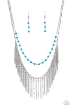 Load image into Gallery viewer, Paparazzi Fierce In Fringe - Blue - Silver Necklace and matching Earrings - $5 Jewelry With Ashley Swint