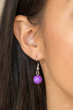 Load image into Gallery viewer, Paparazzi Friday Night Fringe - Purple Beads - Silver Necklace and matching Earrings - $5 Jewelry With Ashley Swint