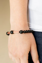 Load image into Gallery viewer, Paparazzi Metro Meditation - Copper - Black Lava Rock Stretchy Band Bracelet - $5 Jewelry with Ashley Swint