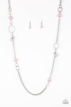 Load image into Gallery viewer, Paparazzi Pageant Princess - Pink Beads - Silver chain Necklace and matching Earrings - $5 Jewelry With Ashley Swint