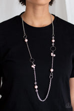 Load image into Gallery viewer, Paparazzi Pageant Princess - Pink Beads - Silver chain Necklace and matching Earrings - $5 Jewelry With Ashley Swint