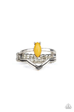 Load image into Gallery viewer, Paparazzi Panama Peak - Yellow Oval Bead - Silver Ring - $5 Jewelry With Ashley Swint
