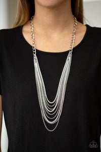 Paparazzi Rebel Rainbow - White Silver Chains - Necklace and matching Earrings - $5 Jewelry With Ashley Swint