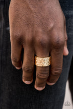 Load image into Gallery viewer, Paparazzi Self-Made Man - Gold - Thick Band - Hammered Ring - Men&#39;s Collection - $5 Jewelry With Ashley Swint
