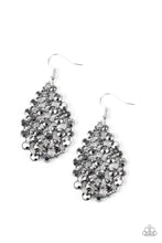 Load image into Gallery viewer, Paparazzi Start With A Bang - Silver - Hematite Rhinestones - Teardrop Earrings - $5 Jewelry With Ashley Swint
