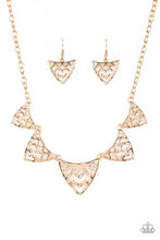 Load image into Gallery viewer, Paparazzi Welcome To The Lions Den - Gold - Necklace &amp; Earrings - $5 Jewelry with Ashley Swint