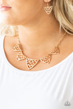 Load image into Gallery viewer, Paparazzi Welcome To The Lions Den - Gold - Necklace &amp; Earrings - $5 Jewelry with Ashley Swint