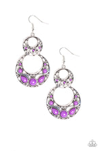 Load image into Gallery viewer, Paparazzi West Coast Whimsical - Purple - Silver Hoops Earrings - $5 Jewelry With Ashley Swint