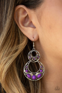Paparazzi West Coast Whimsical - Purple - Silver Hoops Earrings - $5 Jewelry With Ashley Swint