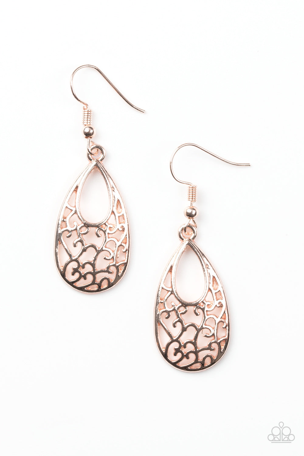 Paparazzi Always Be VINE - Rose Gold - Earrings - $5 Jewelry With Ashley Swint