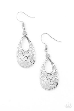 Paparazzi Always Be VINE - Silver - Teardrop Earrings - $5 Jewelry With Ashley Swint