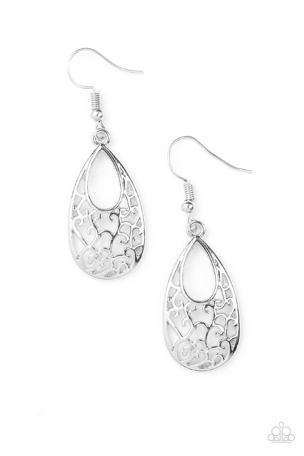 Paparazzi Always Be VINE - Silver - Teardrop Earrings - $5 Jewelry With Ashley Swint