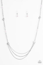 Load image into Gallery viewer, Paparazzi Beach Breeze - Pink Crystal Beads - Silver Chains Necklace and matching Earrings - $5 Jewelry With Ashley Swint