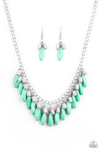 Load image into Gallery viewer, Paparazzi Bead Binge - Green Beads - Silver Necklace &amp; Earrings - $5 Jewelry with Ashley Swint