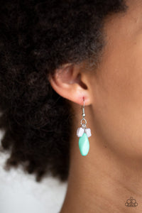 Paparazzi Bead Binge - Green Beads - Silver Necklace & Earrings - $5 Jewelry with Ashley Swint