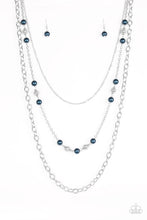Load image into Gallery viewer, Paparazzi Classical Cadence - Blue - Silver Beads - Silver Chains - Necklace and matching Earrings - $5 Jewelry With Ashley Swint