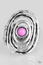 Load image into Gallery viewer, Paparazzi Colorfully Chaotic - Purple Bead - Hammered Silver - Ring - $5 Jewelry With Ashley Swint