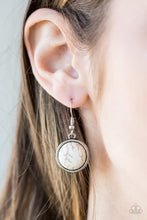 Load image into Gallery viewer, Paparazzi Cougar - White Stones - Silver Frame - Necklace and matching Earrings - $5 Jewelry With Ashley Swint