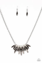 Load image into Gallery viewer, Paparazzi Crown Couture - Silver - White, Smoky Gray and Glassy Hematite Rhinestones -Necklace and matching Earrings - $5 Jewelry With Ashley Swint