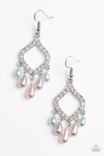 Load image into Gallery viewer, Paparazzi Divinely Diamond - Multi - Pink, Silver and Blue Fringe - White Rhinestones - Earrings - $5 Jewelry With Ashley Swint