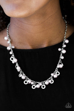 Paparazzi Elegant Ensemble - Silver Beads - Shimmery Silver Chain Necklace & Earrings - $5 Jewelry With Ashley Swint