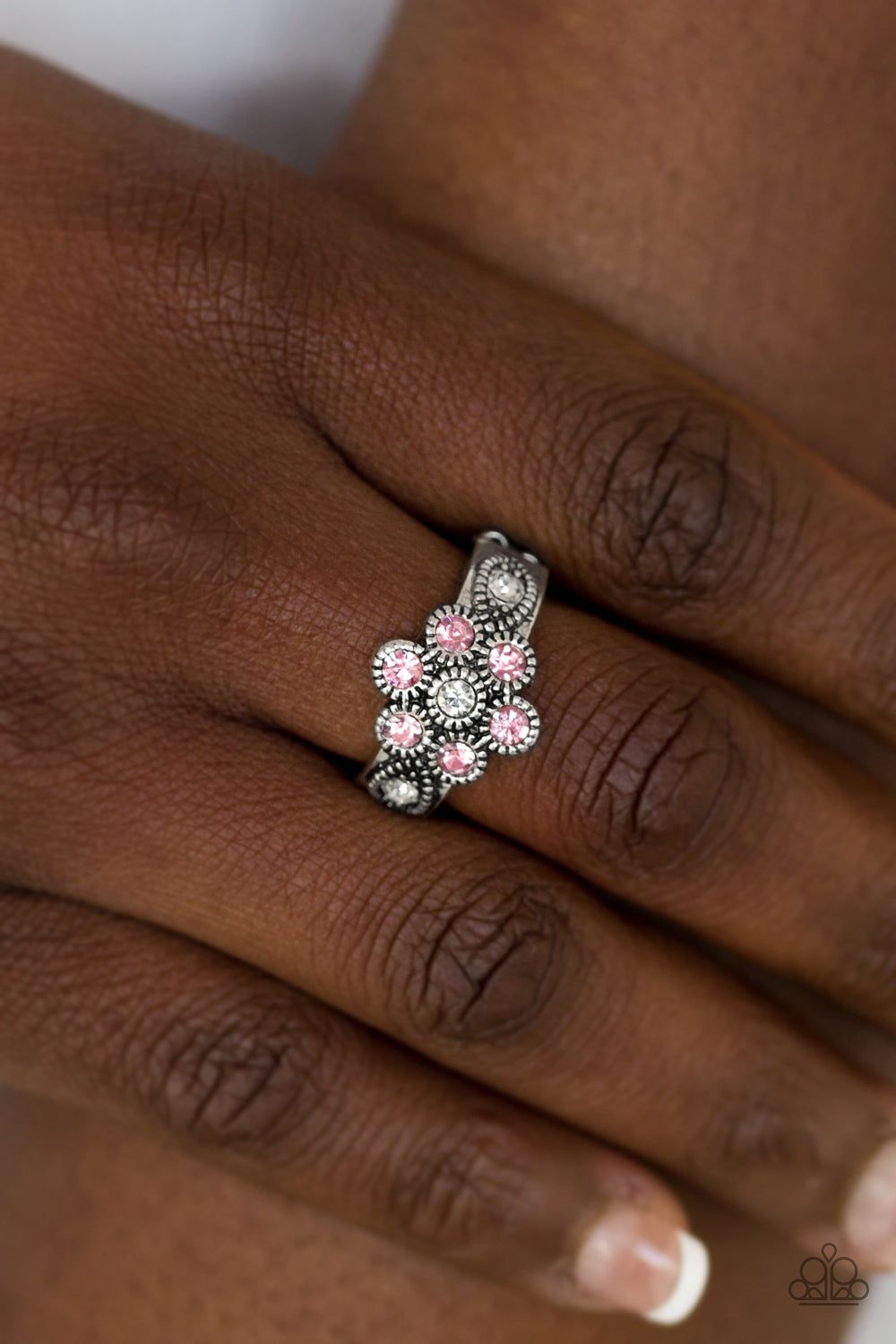 Paparazzi Garland Glamour - Pink Rhinestones - Ring - $5 Jewelry With Ashley Swint