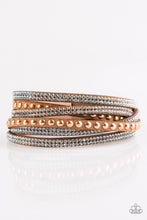 Load image into Gallery viewer, Paparazzi I BOLD You So! - Copper - White Rhinestones - Double Wrap Bracelet - $5 Jewelry With Ashley Swint