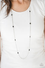 Load image into Gallery viewer, Paparazzi In Season - Black Rhinestones - Silver Necklace &amp; Earrings - $5 Jewelry With Ashley Swint