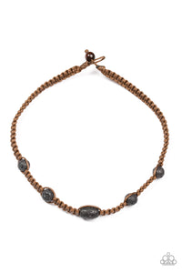 Paparazzi Lone Rock - Brown Urban - Black Lava Rock - Necklace - $5 Jewelry With Ashley Swint