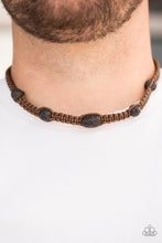 Load image into Gallery viewer, Paparazzi Lone Rock - Brown Urban - Black Lava Rock - Necklace - $5 Jewelry With Ashley Swint