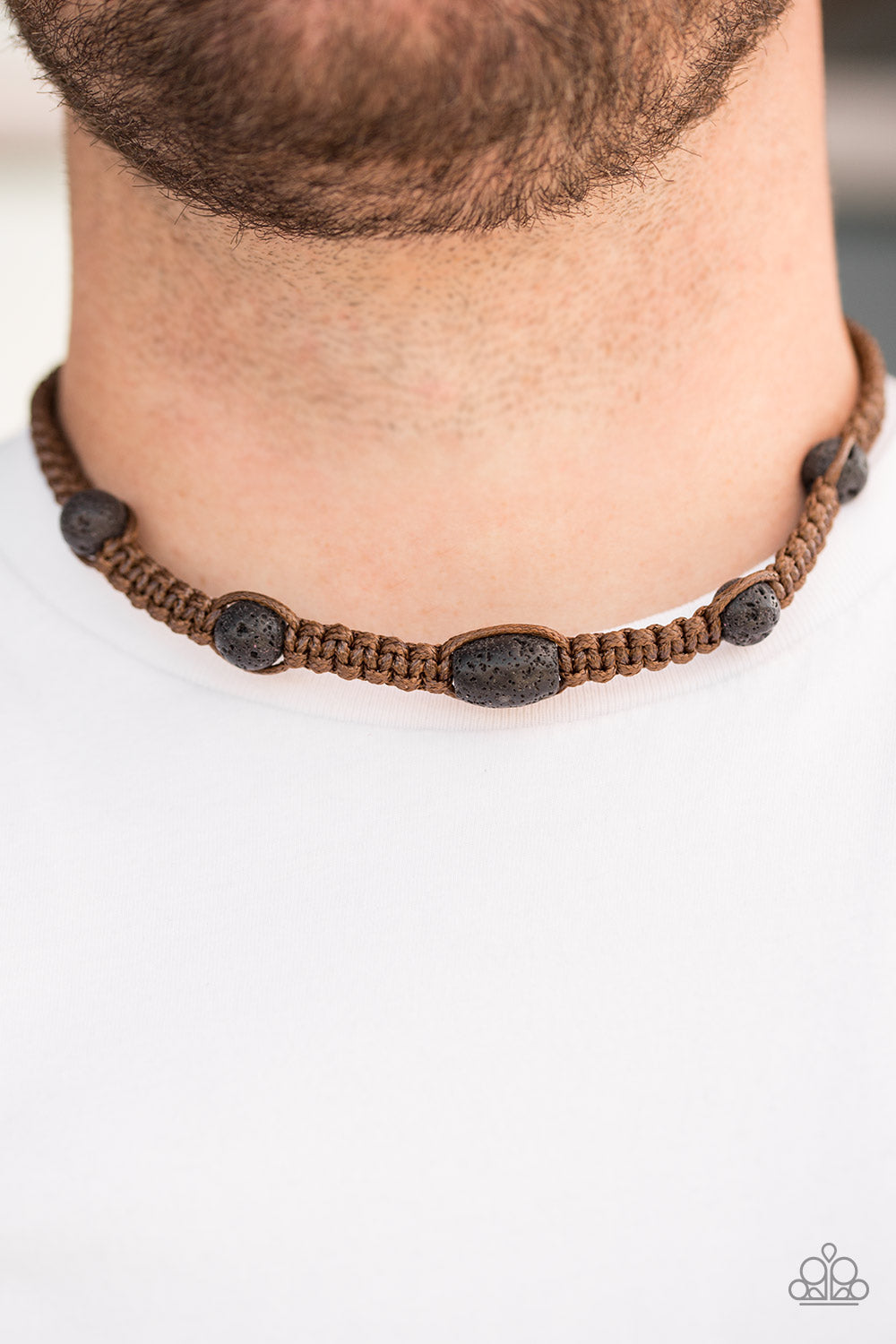 Paparazzi Lone Rock - Brown Urban - Black Lava Rock - Necklace - $5 Jewelry With Ashley Swint