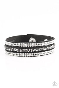 Paparazzi Mega Glam - Black - Wrap Bracelet - $5 Jewelry With Ashley Swint