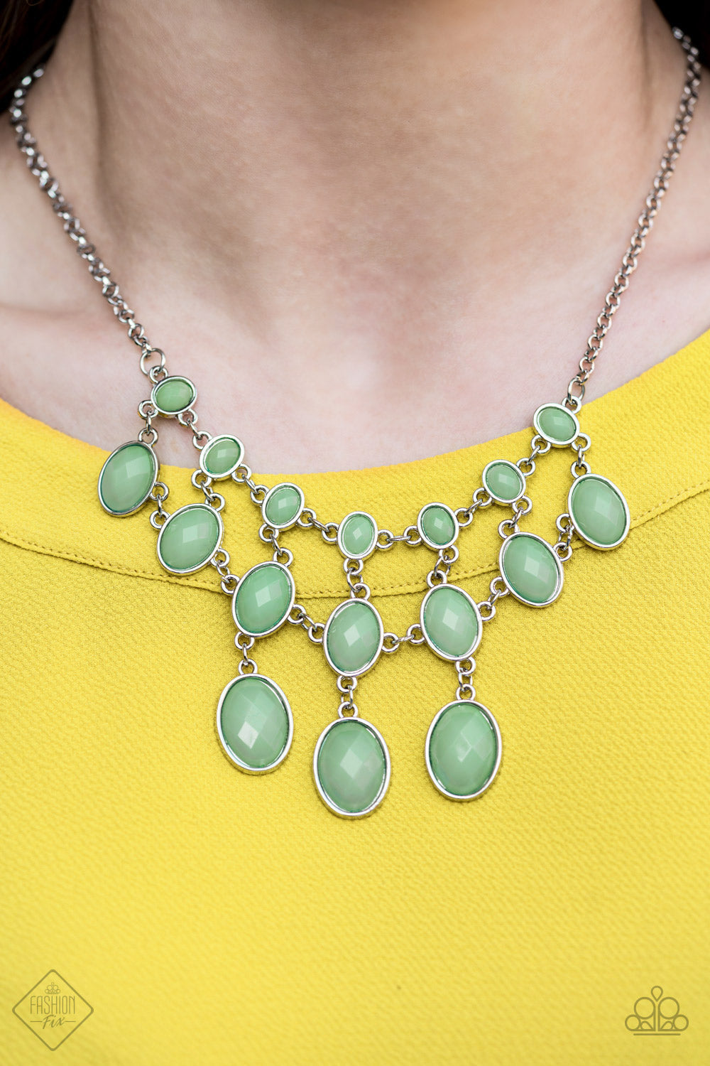 Paparazzi Mermaid Marmalade - Green Spearmint Gems Necklace - Trend Blend Fashion Fix - May 2019 - $5 Jewelry With Ashley Swint