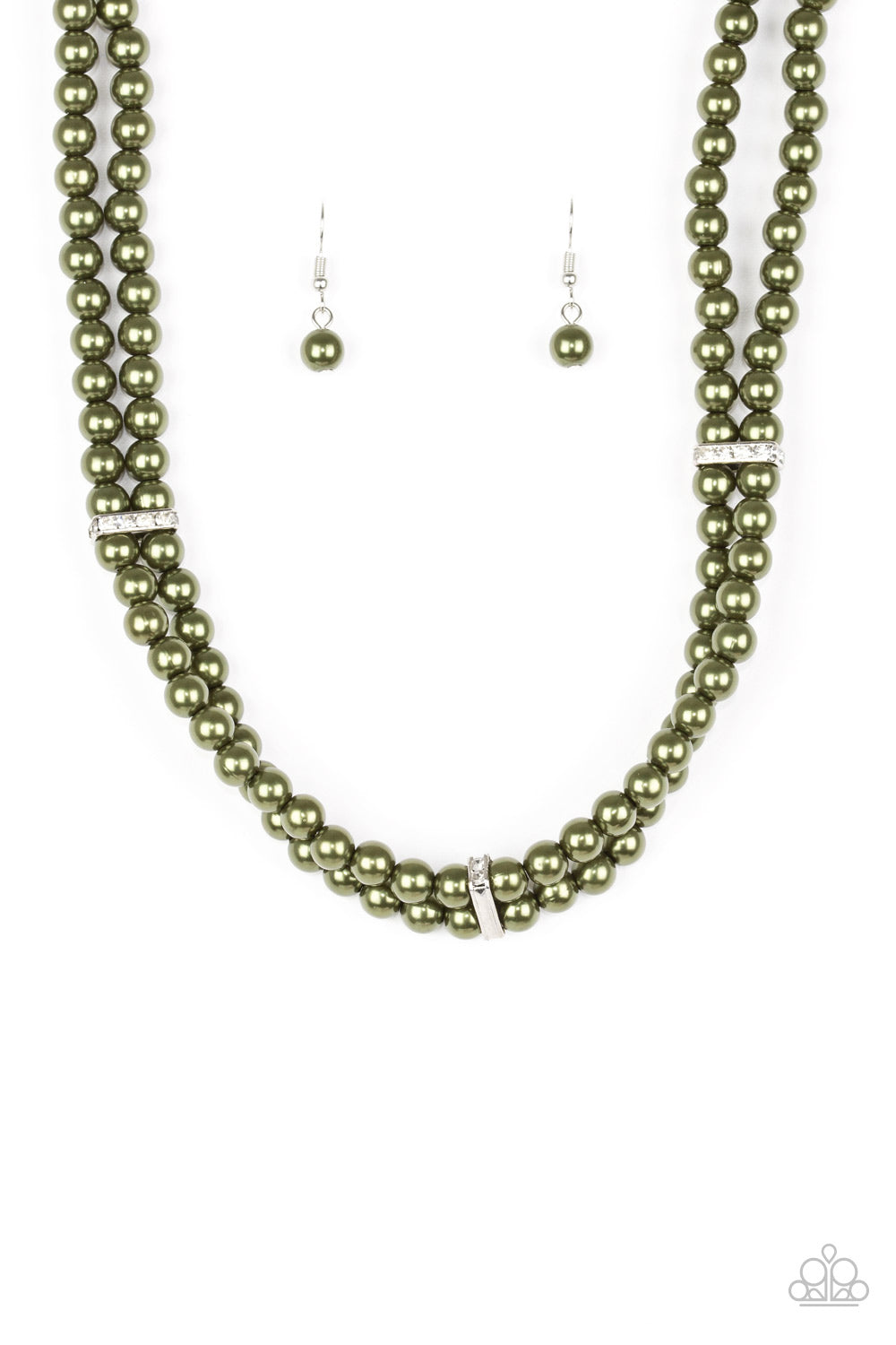 Paparazzi Put On Your Party Dress - Green - Necklace & Earrings Paparazzi Put On Your Party Dress - Green - Necklace & Earrings