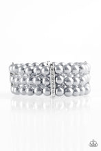 Load image into Gallery viewer, Paparazzi Royal Wedding - Silver Pearls - White Rhinestones - Stretchy Band Bracelet - $5 Jewelry With Ashley Swint