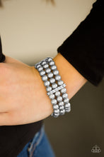 Load image into Gallery viewer, Paparazzi Royal Wedding - Silver Pearls - White Rhinestones - Stretchy Band Bracelet - $5 Jewelry With Ashley Swint