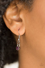 Load image into Gallery viewer, Paparazzi Stop, TEARDROP, and Roll - Purple - Gunmetal Necklace and matching Earrings - $5 Jewelry With Ashley Swint