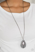 Load image into Gallery viewer, Paparazzi Stop, TEARDROP, and Roll - Purple - Gunmetal Necklace and matching Earrings - $5 Jewelry With Ashley Swint