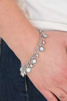 Paparazzi Stratosphere Shimmer - White Rhinestone Bracelet - $5 Jewelry With Ashley Swint
