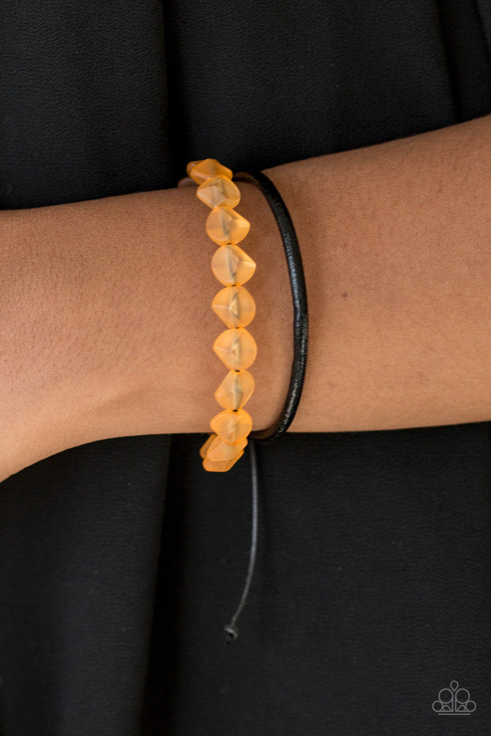 Paparazzi Treasure Trail - Orange - Beads - Leather Sliding Knot - Bracelet - $5 Jewelry With Ashley Swint