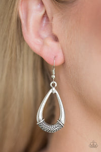 Paparazzi Trending Texture - Silver - Teardrop Earrings - $5 Jewelry With Ashley Swint