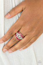 Load image into Gallery viewer, Paparazzi Trending Treasure - Red - White Rhinestones - Silver Ring - $5 Jewelry With Ashley Swint