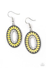 Load image into Gallery viewer, Paparazzi Fishing For Fabulous - Yellow Petals - White Rhinestone Earrings - $5 Jewelry With Ashley Swint