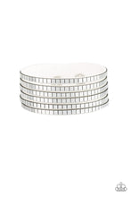 Load image into Gallery viewer, Paparazzi Disco Dazzle - White - Shimmer Wrap / Snap Bracelet - $5 Jewelry With Ashley Swint